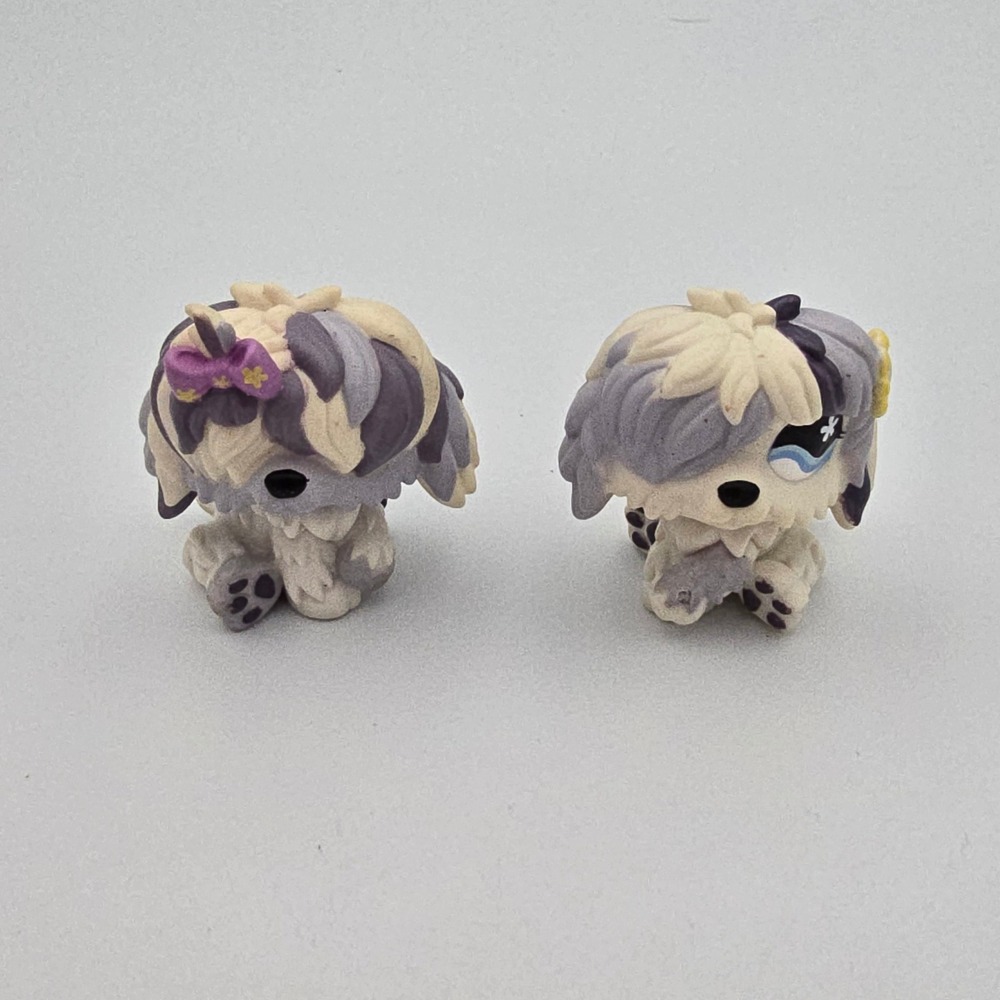 Littlest Pet Shop (LPS) Cuddliest Pet Pairs set #465 #466 Sheepdog Hasbro 2007